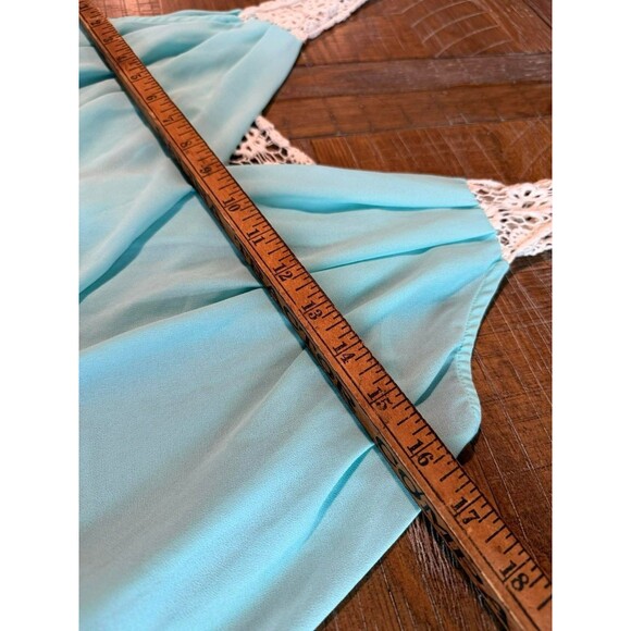 Women’s Teal Lace Sheer Tank Top M Medium Y2K Double Zero Blouse (Box C) - Picture 7 of 7